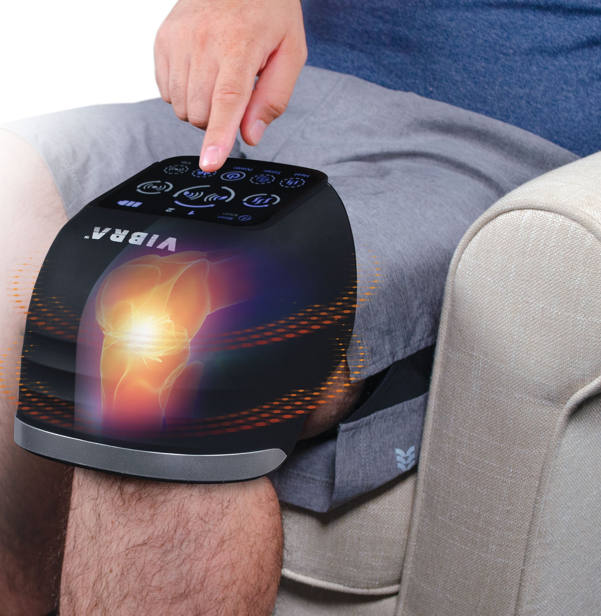 Cordless Vibration Knee Massager with 3 Adjustable Heat & 3 Intensitie